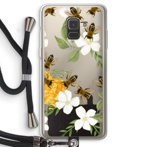 No flowers without bees: Samsung Galaxy A8 (2018) Transparant Hoesje met koord