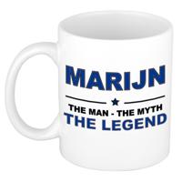 Marijn cadeau mok - man myth legend - naam koffiemok / beker - wit en blauw - 300 ml