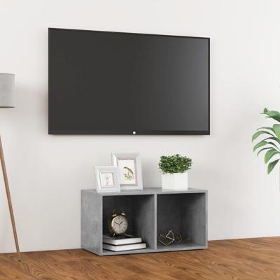 Tv-meubel 72x35x36,5 cm bewerkt hout betongrijs