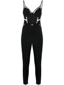 Elisabetta Franchi combinaison-bustier à empiècements en tulle - Noir