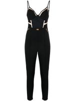 Elisabetta Franchi combinaison-bustier à empiècements en tulle - Noir