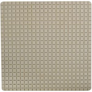 Douche/bad anti-slip mat badkamer - rubber - beige - 54 x 54 cm - vierkant