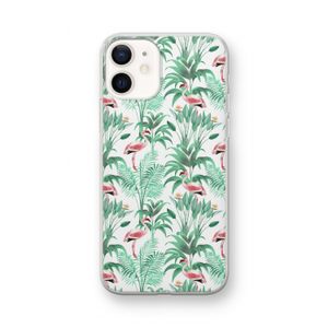 Flamingo bladeren: iPhone 12 mini Transparant Hoesje