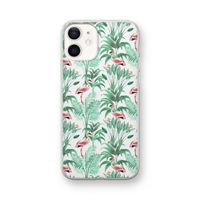 Flamingo bladeren: iPhone 12 mini Transparant Hoesje Flamingo bladeren: iPhone 12 mini Transparant Hoesje