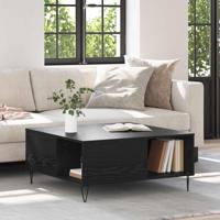 Salontafel Zwart Eiken 80 x 80 x 36,5 cm Bewerkt hout