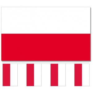 Polen versiering/feestartikelen set - vlag 90 x 150 cm - vlaggenlijn van 300 cm - landen