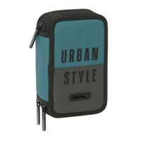 Driedubbele Pennenzak Safta Urban style Blauw Grijs 12,5 x 19,5 x 5,5 cm 37 Onderdelen