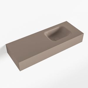 MONDIAZ LEX Smoke vrijhangende solid surface wastafel 80cm. Positie wasbak rechts