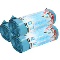 45x stuks afvalzakken/vuilniszakken - 240 liter - blauw - containerzakken