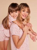 Pyjama 2-delige meisjes biologisch katoen roze (poederkleur)