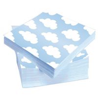 20x stuks wolken geboorte jongen servetten 33 x 33 cm