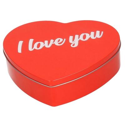Snoepblik - 19 cm - aluminium - rood - valentijnsdag - cadeau - i love you