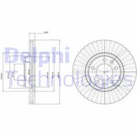 Remschijf DELPHI, Remschijftype: Geventileerd: , u.a. für Peugeot, Opel - thumbnail