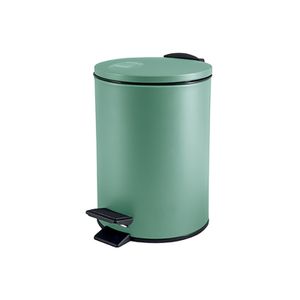 Spirella Pedaalemmer Cannes - salie groen - 3 liter - metaal - L17 x H25 cm - soft-close - toilet/badkamer   -