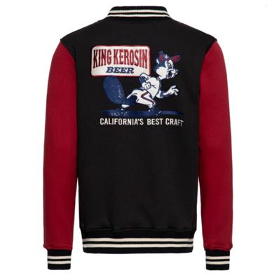 King Kerosin Beer College Jacket Black Red-M