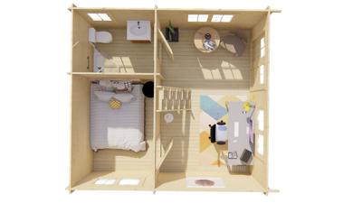 Blokhut - Tuinhuis Llanes | 44 mm | bruin geïmpregneerd