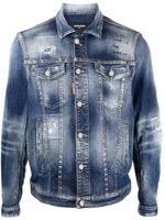 DSQUARED2 veste en jean à effet usé - Bleu - thumbnail