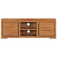 The Living Store Teak Tv-meubel - 110 x 30 x 40 cm - Rustieke stijl - Massief teakhout - 2 deuren - 2 vakken