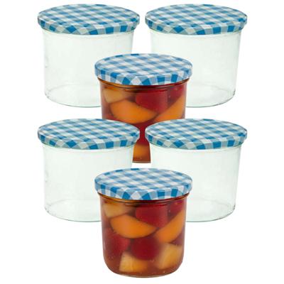 Weckpotten / inmaakpotten - blauw - 9x stuks - 230 ml - met draaideksel - glas Weckpotten / inmaakpotten - blauw - 9x stuks - 230 ml - met draaideksel - glas