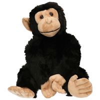 Pluche chimpansee aap/aapje zwart knuffel 50 cm knuffeldieren   - - thumbnail