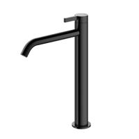 Hotbath Wastafelmengkraan Ace 1-Hendel Gebogen 28 cm Gepolijst Zwart PVD