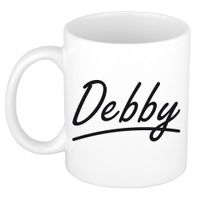 Naam cadeau mok / beker Debby met sierlijke letters 300 ml - thumbnail