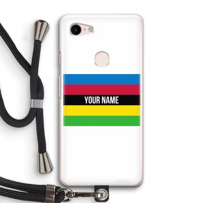 WK Wielrennen: Pixel 3 Transparant Hoesje met koord