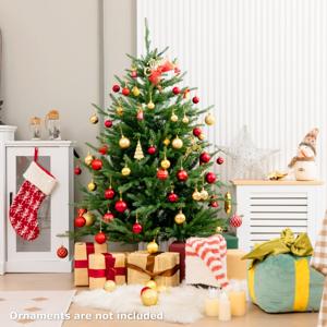 136cm Kunstkerstboom met Verlichting Pop-Up Kerstboom met 8 Verlichtingsmodi 180 Warmwitte LED-Verlichting Kerstboom Kunstkerstboom