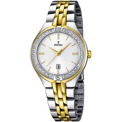 Festina F16868/1 Horloge Mademoiselle staal zilver- en goudkleurig 32,5 mm