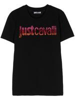 Just Cavalli t-shirt à ornements strassés - Noir