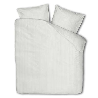 Dekbedovertrek Katoen-Satijn - Hotel Ichigo - Wit - 140x200 Cm - Eenpersoons (140x200 Cm) - Wit Katoen-satijn - Strepen - Presence - Dekbed-Discounter.nl