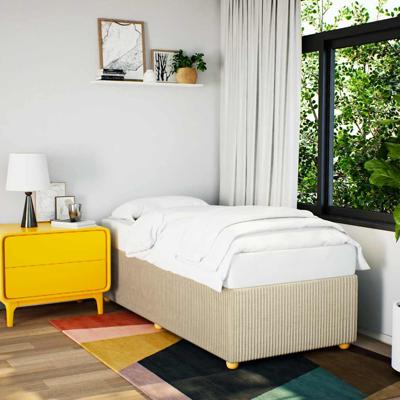 Bedframe zonder matras 100x200 cm stof crèmekleurig