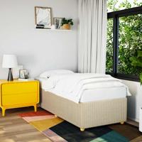 Bedframe zonder matras 100x200 cm stof crèmekleurig