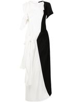 Yohji Yamamoto robe asymétrique colour block - Blanc