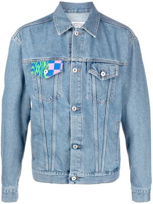 Marcelo Burlon County of Milan veste en jean Mix&Match - Bleu