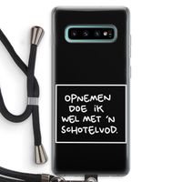 Schotelvod: Samsung Galaxy S10 Plus Transparant Hoesje met koord