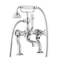 Crosswater Belgravia Badkraan - staand - 2 gats - handoucheset - kruisgreep - chroom BL422DC Crosswater Belgravia Badkraan - staand - 2 gats - handoucheset - kruisgreep - chroom BL422DC