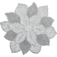 Placemats bloemen vorm - kunststof - 49 x 47 cm - zilver - onderleggers