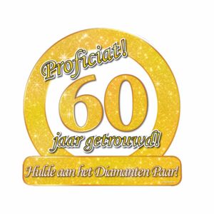 Huldebord Proficiat 60 jaar getrouwd! verkeersbord goud