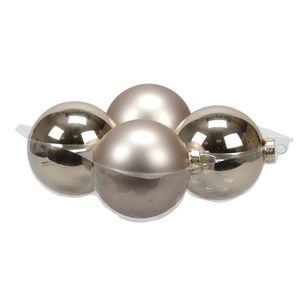 4x stuks glazen kerstballen licht champagne (autumn blonde) 10 cm mat/glans - Kerstbal