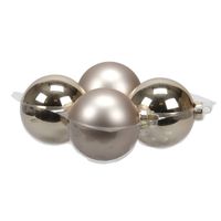 4x stuks glazen kerstballen licht champagne (autumn blonde) 10 cm mat/glans - Kerstbal - thumbnail