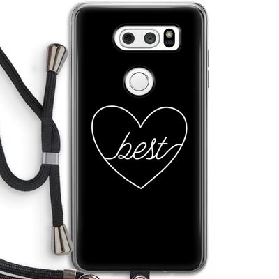 Best heart black: LG V30 Transparant Hoesje met koord