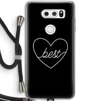 Best heart black: LG V30 Transparant Hoesje met koord