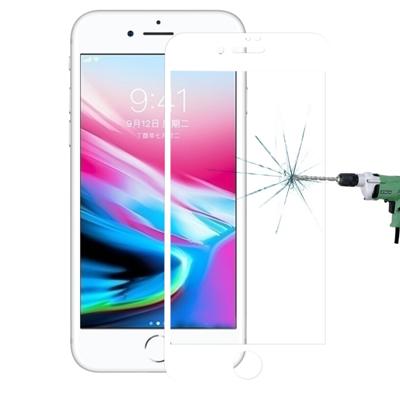 Voor iPhone 8 Plus 0 26 mm 9H oppervlakte hardheid 2.5D explosieveilige volledige scherm zeefdruk getemperd glas scherm Film (wit)