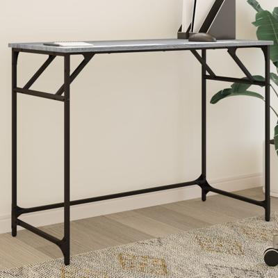 Bureau 100x45x76 cm hout en gepoedercoat staal grijs sonoma