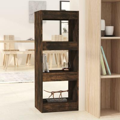 Boekenkast/kamerscherm 40x30x103 cm bewerkt hout gerookt eiken