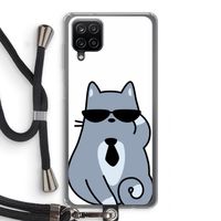 Cool cat: Samsung Galaxy A12 Transparant Hoesje met koord