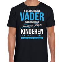 Trotse vader / kinderen cadeau t-shirt - zwart - voor heren - vaderdag
