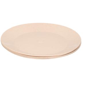 4x ontbijt/diner bordjes van afbreekbaar bio materiaal 26 cm in het eco-beige