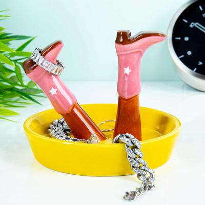 Happy Legs sieradenschaaltje - Geel/cowboylaarzen Happy Legs sieradenschaaltje - Geel/cowboylaarzen